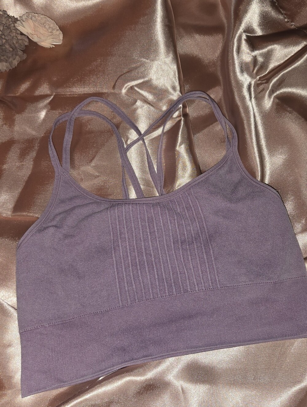 Seamless Ribbed Bralette - Lavender Plum